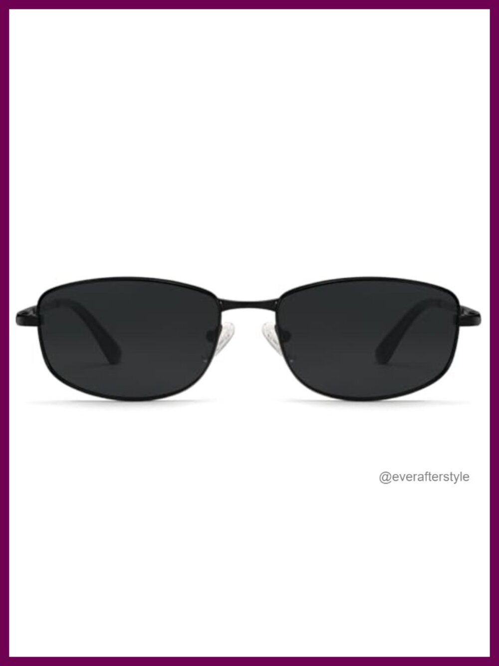 Polarized Rectangle Sunglasses UV400 Small Face Metal Frame Unisex